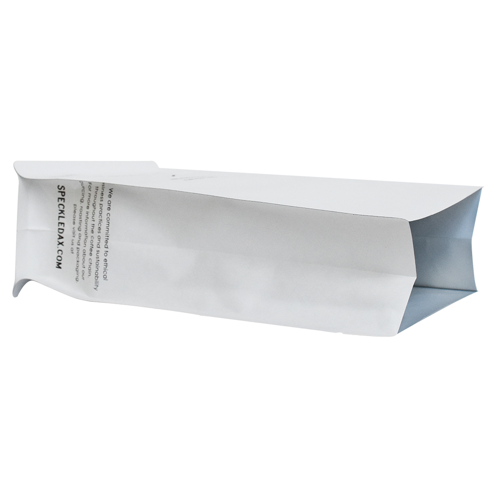Logotipo personalizado Caja de aluminio laminado Bolsa de papel blanco inferior sin cremallera