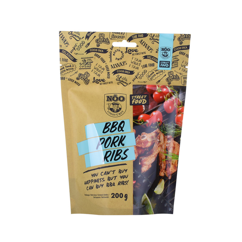 Bolsa de bolsa de pie impresa personalizada biodegradable para alimentos Wholedsale