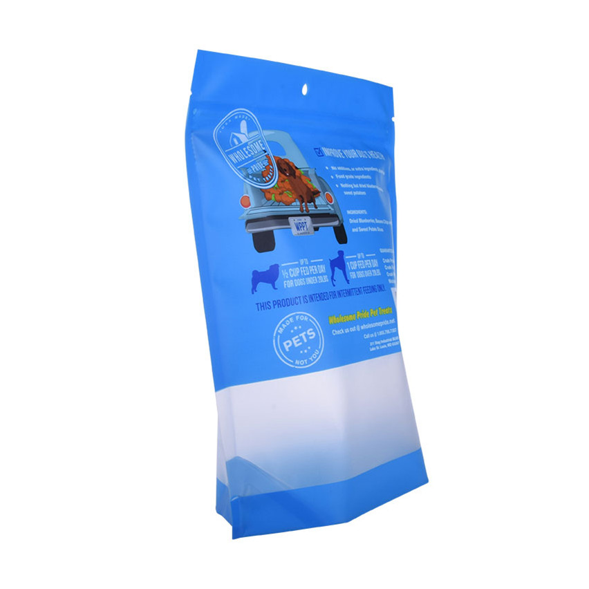 Impresión personalizada Eco plástico gratis stand up paquetes de alimentos para mascotas uk al por mayor