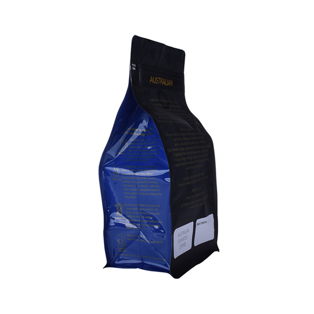 Envase stand-up de café reciclado de 500g con fondo de caja