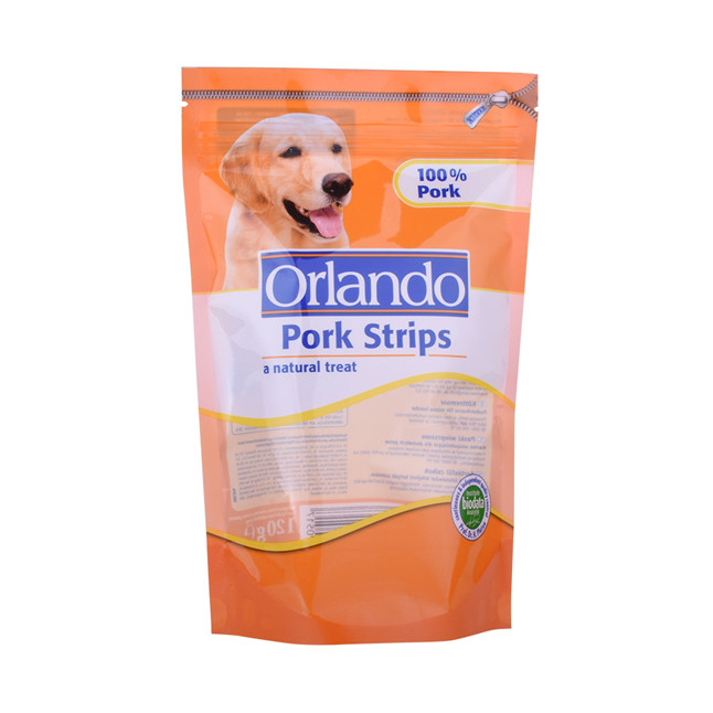 Bolsa de comida para mascotas de impresión brillante con ziplock