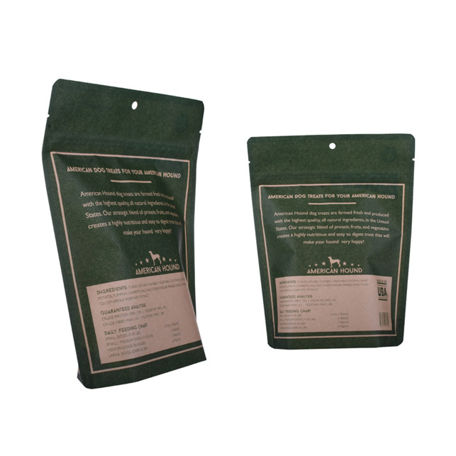 Bolsa de papel kraft marrón de pie orgánico para carne seca doypack