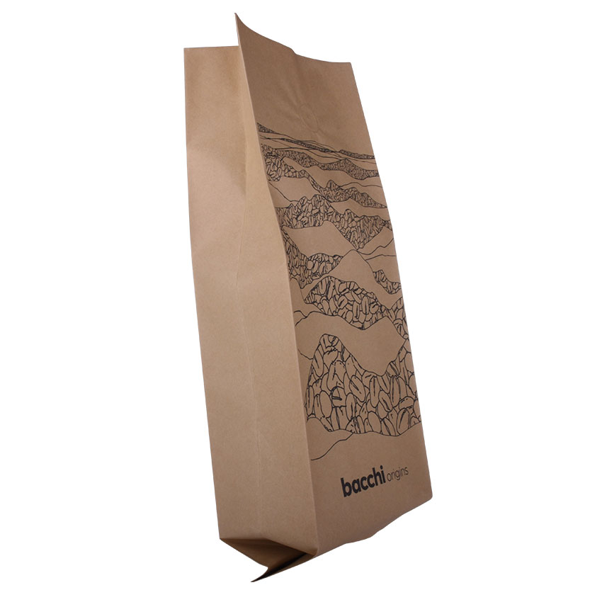 Bolsas de papel compostables de grano de café ecológico sostenible al por mayor con válvula de desgasificación