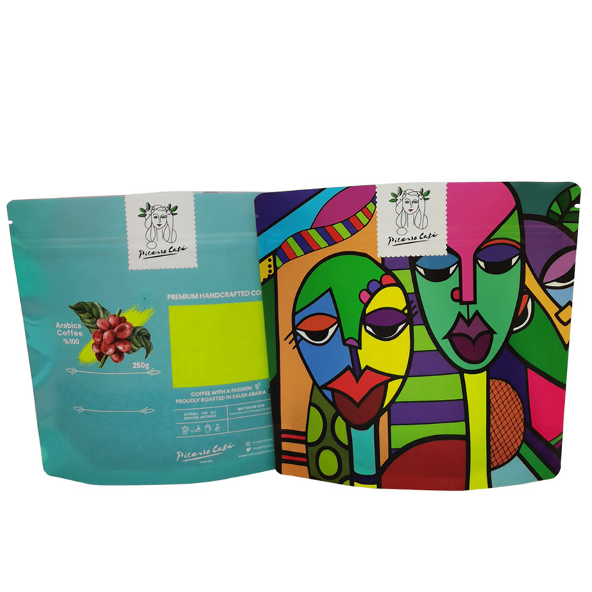 Biodegradable de aluminio de excelente calidad Biodegradable Sachet Stand Up Pouch con bolsas de café de marca con cremallera