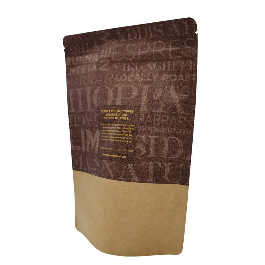 Estampado de impresión personalizada Sacheta Compostible Stand Up Bag Aduanas Embalaje de café Sello