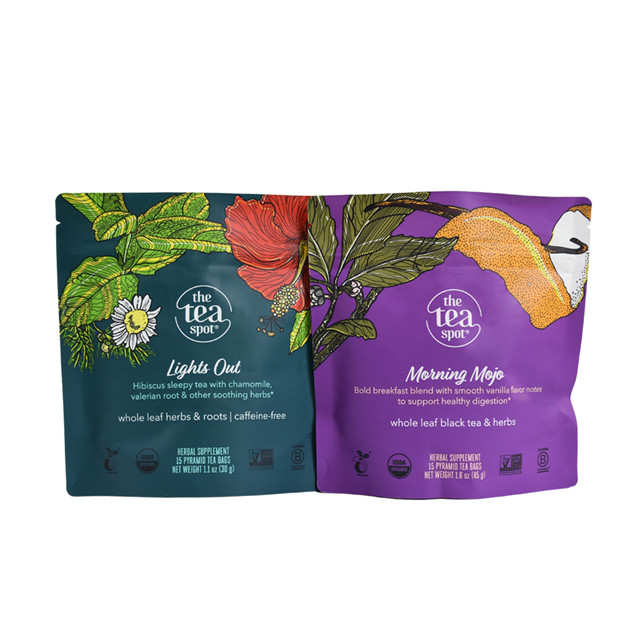 Bolsas personalizables para hojas de té populares de acabado mate de acabado mate para hojas de té