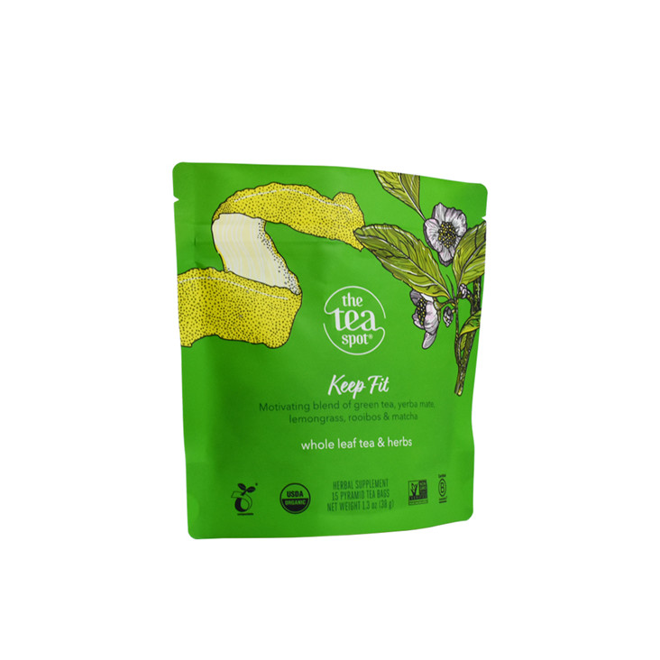 Stramping Zipllock Top 100% compostable Papel de reposo de papel de papel empaquetado de bolsas de té