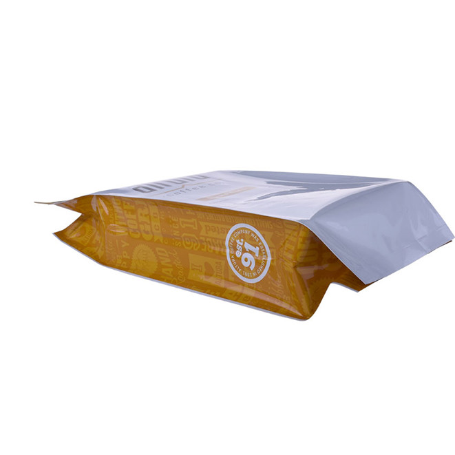 Café de café lateral laminado sellado con calefacción con bolsas de café estampadas con cierre de corbata