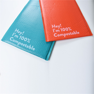 Bolsas de franqueo biodegradables personalizadas sostenibles bolsas de burbujas impresas con colgajo