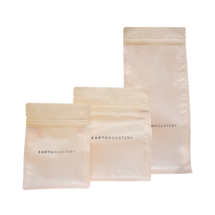 Bolsas de celofán compostables de fondo plano personalizado para embalaje de alimentos con impresión