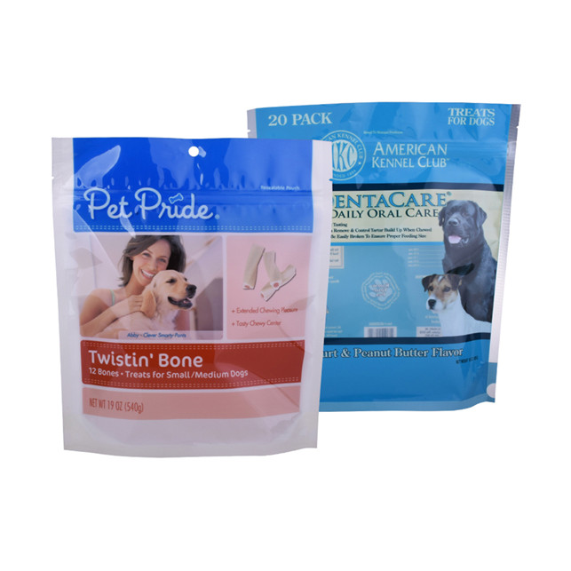 Reciclaje Stand-up pet food bag paquete de alimentos para aves de corral con cremallera