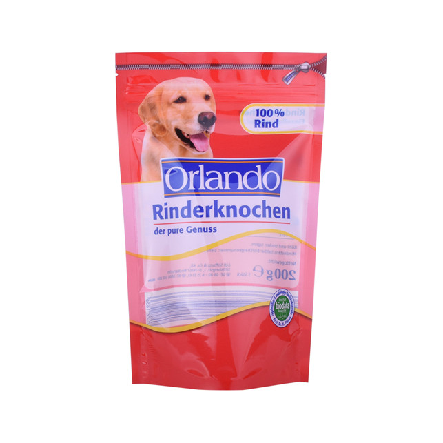 Embalaje de alimentos para mascotas de tamaño estándar Custom para bolsas de pie
