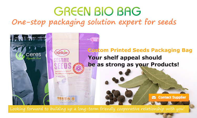 Impresi&oacute;n digital DISE&Ntilde;O PERSONALIZADO FLOR SEMILLA SEMILLA SEMILLAS VEGETALES Bolsa de envasado con cremallera