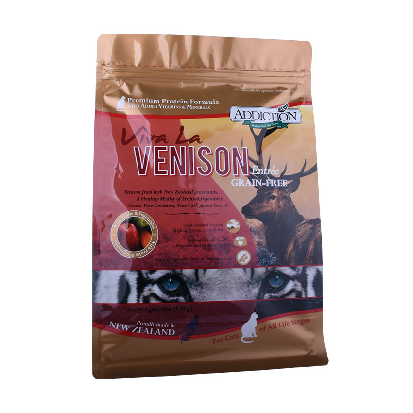 Bolsa de comida para mascotas de fondo plano