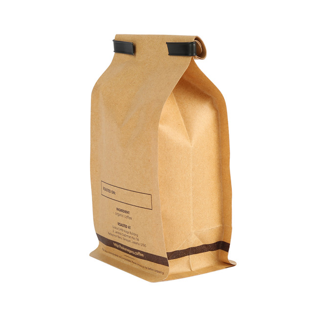 Bolsa de lazo de lata de café compostable laminada con logotipo de estampación en caliente