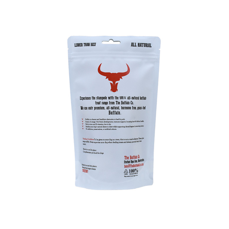 Embalaje flexible de lágrima Notch Recycle Cat Dog Food Pouching Pouches Bolsa de plástico de comida para mascot