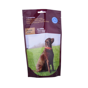 Exquisito puesto UV Spot Stand Up Bolsas de plástico para mascotas bolsas de comida para mascotas Zipllock