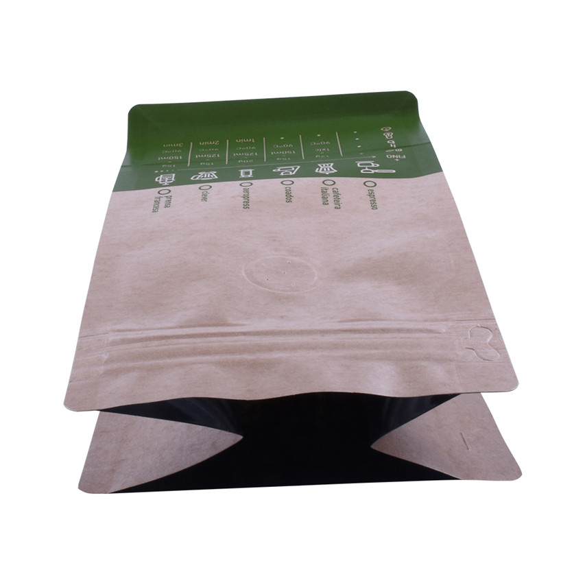 Bolsas de celofán reutilizables biodegradables empaquetado totalmente compostable bolsas de café estampadas en caliente
