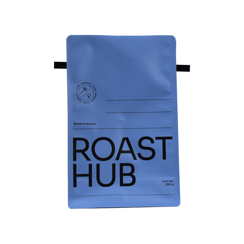 Venta caliente Laminada Flat Bottom Coffee Biodegradable Poly Coffee Bag Impresión