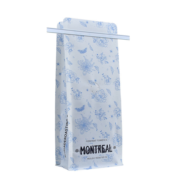 A prueba de humedad Kraft Paper plano Bottomeo plano Biodegradable bolsas de café 2 oz bolsas de café