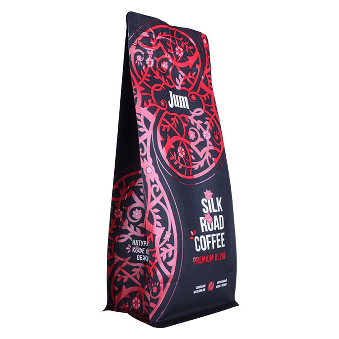Embalaje flexible Bloqueo de cremallera Logotipo personalizado Compostable Quad Seal Coffee Bag