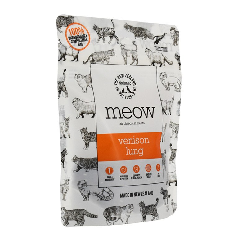 Materiales a base de maíz Materiales Stand-up Cat Food Blok Pouch con agujero euro