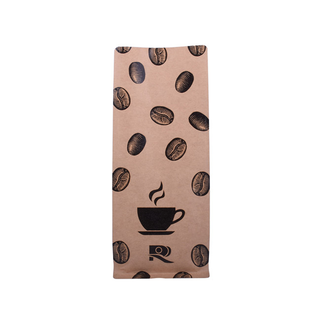 Bolsas de café con papel kraft de fondo plano laminado con válvula con válvula