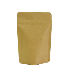 Embalaje ecológico compostable con cremallera con cremallera en Kraft marrón 