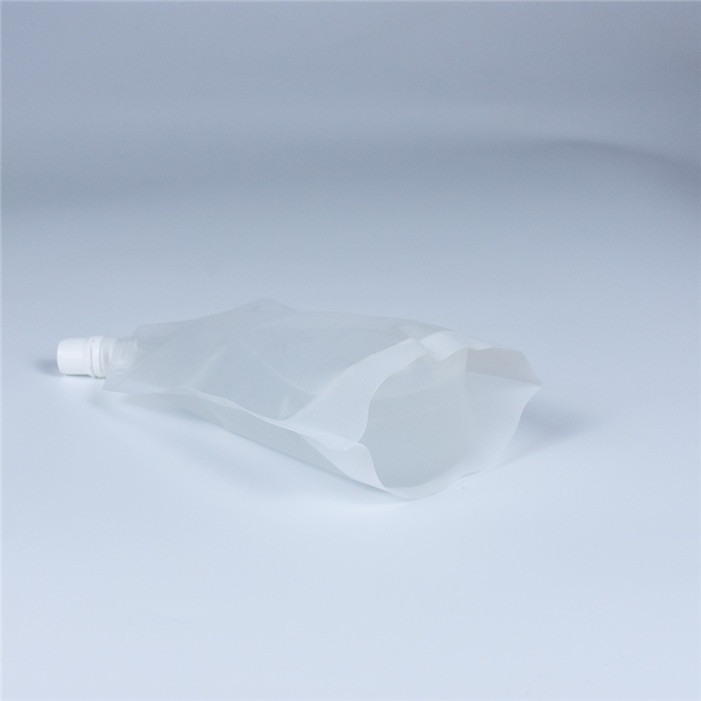Bolsa de envasado de bebida reciclada personalizada con boquilla a un lado