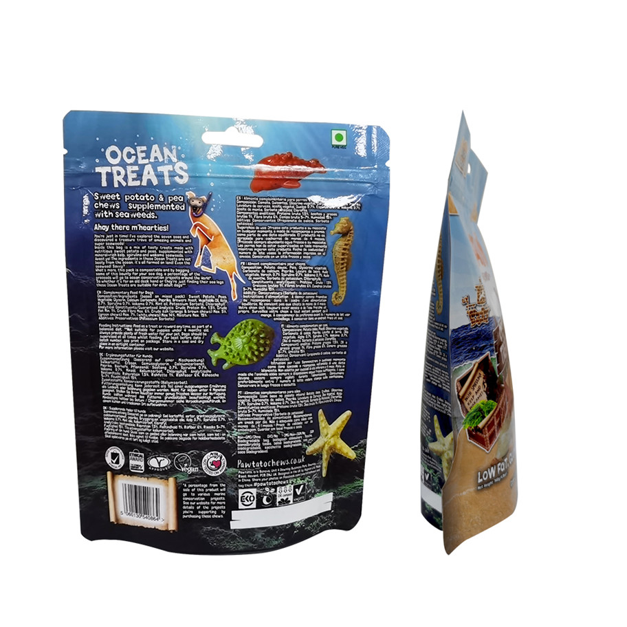 Bio compostable en la bolsa del fondo del fondo plano empaquetado bolsa de comida para mascotas