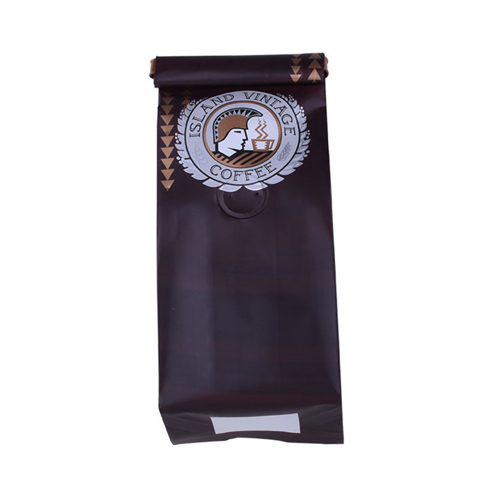 Bolsa de café de plástico impresa personalizada con fondo plano