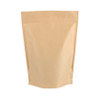 Certificado Zipper Top Bolsas de papel seguros de alimentos Punga de pie con ventana sellable Embalaje