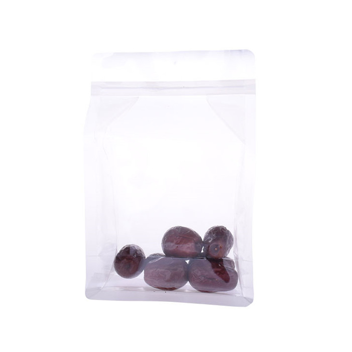 Bolsa de plástico transparente completa biodegradable de fondo cuadrado para empacar bocadillos