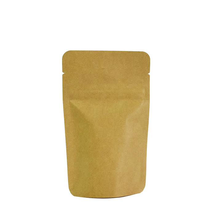 Embalaje ecológico compostable con cremallera con cremallera en Kraft marrón 