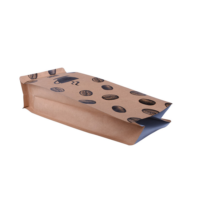 Caja de alta calidad sostenible inferior bolsita de comida de papel marrón al por mayor