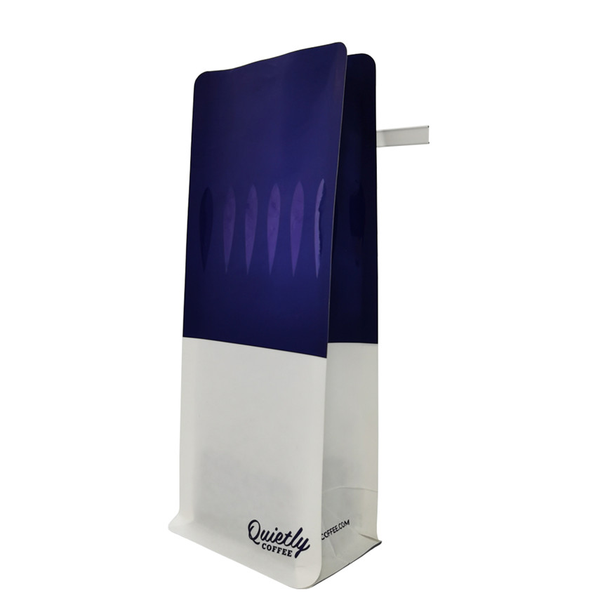 Bolsas de envasado de café de fondo plano compostable biodegradable con corbata de hojalata al por mayor