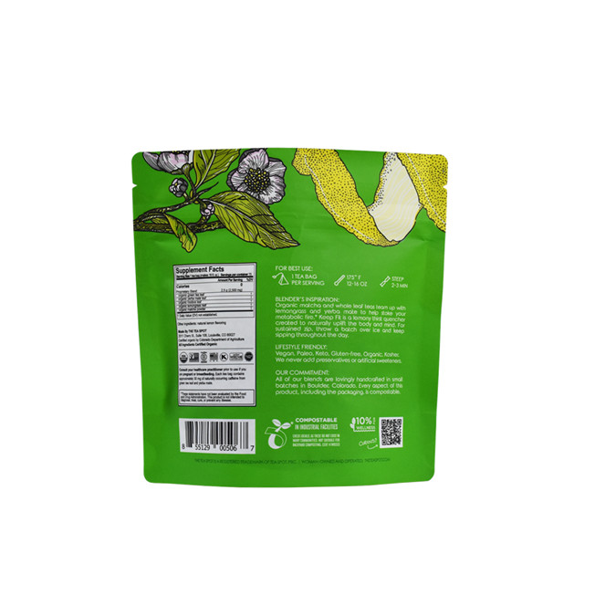 Material laminado acabado mate de excelente calidad bolso de té de embalaje de comida de comida