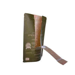 100% Biodegradable Desechable Packaging Coffee Coffee Bolsas de café Kraft Kraft Bolsss