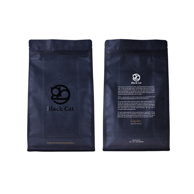Envase stand-up de café reciclado de 500g con fondo de caja
