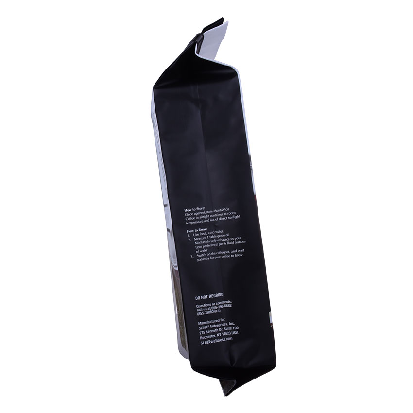 Bolsa de café con válvula de ventilación unidireccional de papel de aluminio que se puede volver a sellar con lazo de estaño