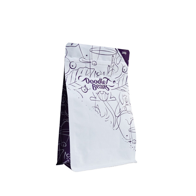 Diseño de paquete de café con cremallera superior impreso personalizado