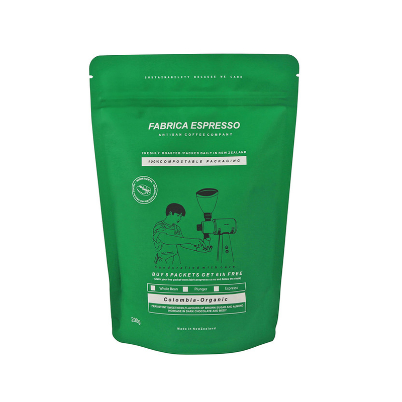 Bolsas de cremallera transparente de aluminio impreso personalizado envasado 100% compostable 12 oz bolsas de café