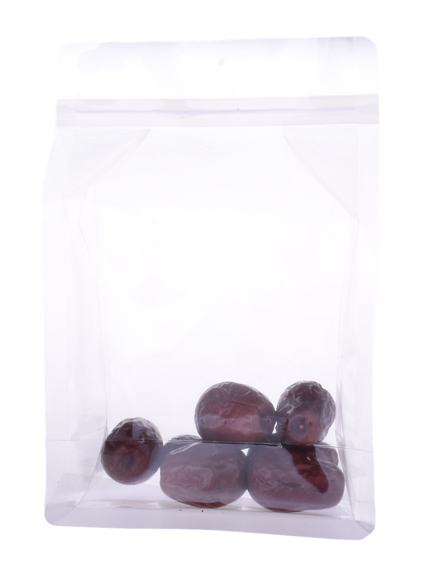 Nuevo diseño Bolsa de ventana Kraft de fondo plano bolsas biodegradables con tirolina