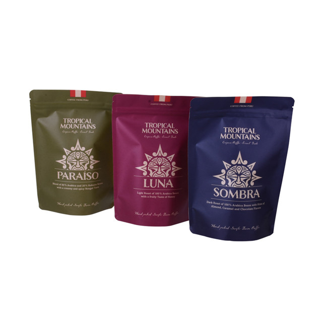 Embalaje de café y té de cremallera compostable para envases de café de 250 g