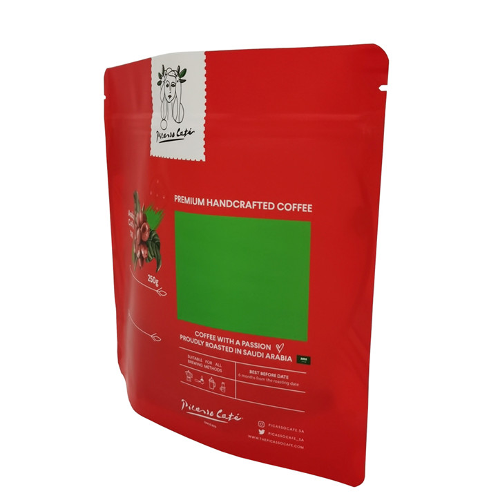 Impresión colorida de biodegradable compostable Coffee Kraft Paper Pouch