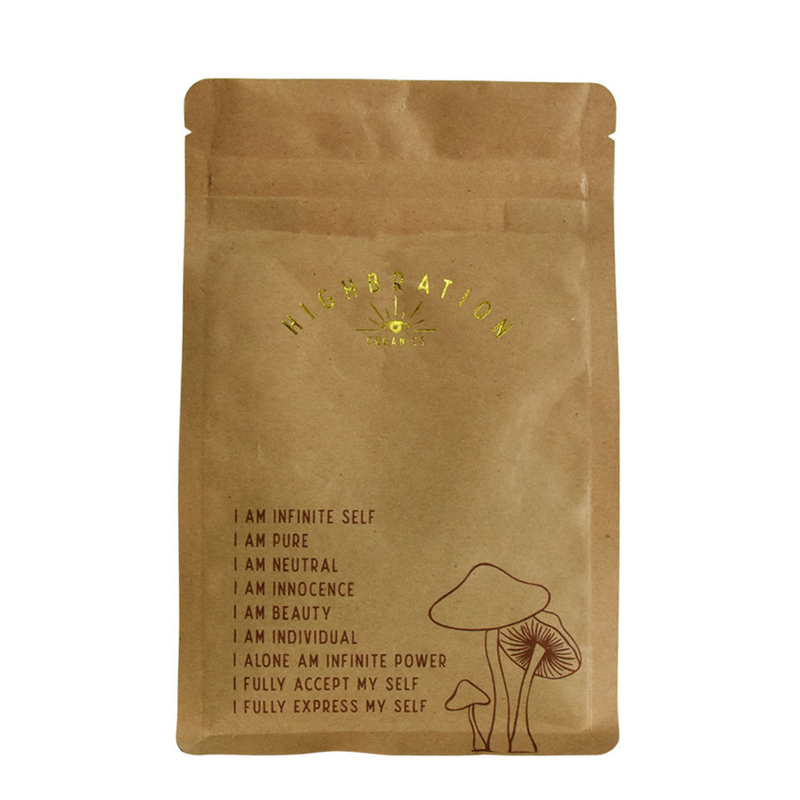 Bolsa de café de té de fondo plano de papel plano de papel de lóbulo personalizado ecológico