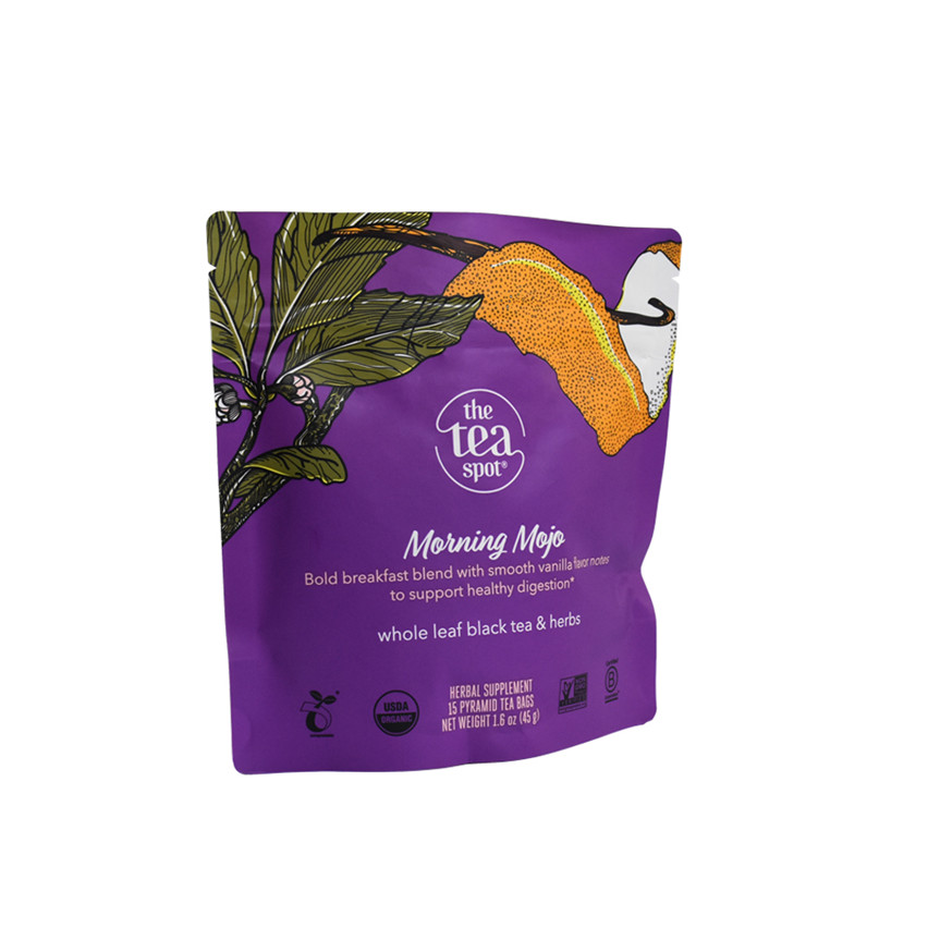 Impresión personalizada de excelente calidad Sostenible Stand Up Tea Packaging Fabricantes 