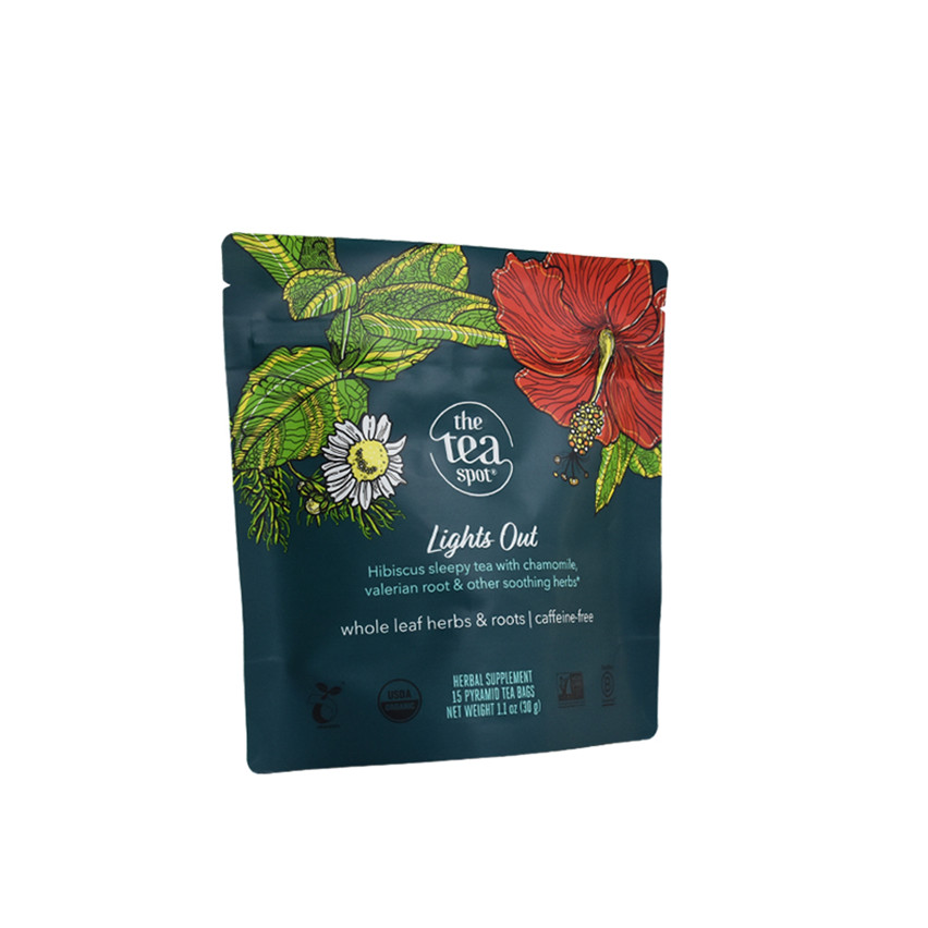 Logotipo personalizado de buena calidad Eco Stand Up Materiales de envasado de té Bolsas