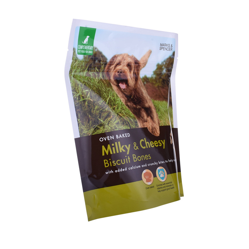 Diseño personalizado de Eco, personalizado Green Stand Up Pet Food Packaging Canada Wholesale