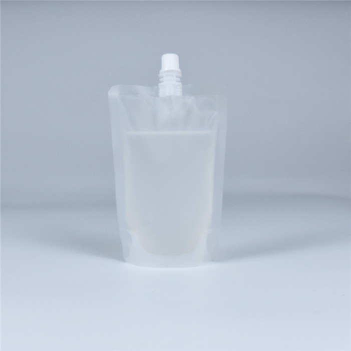 Bolsa de envasado de bebida reciclada personalizada con boquilla a un lado